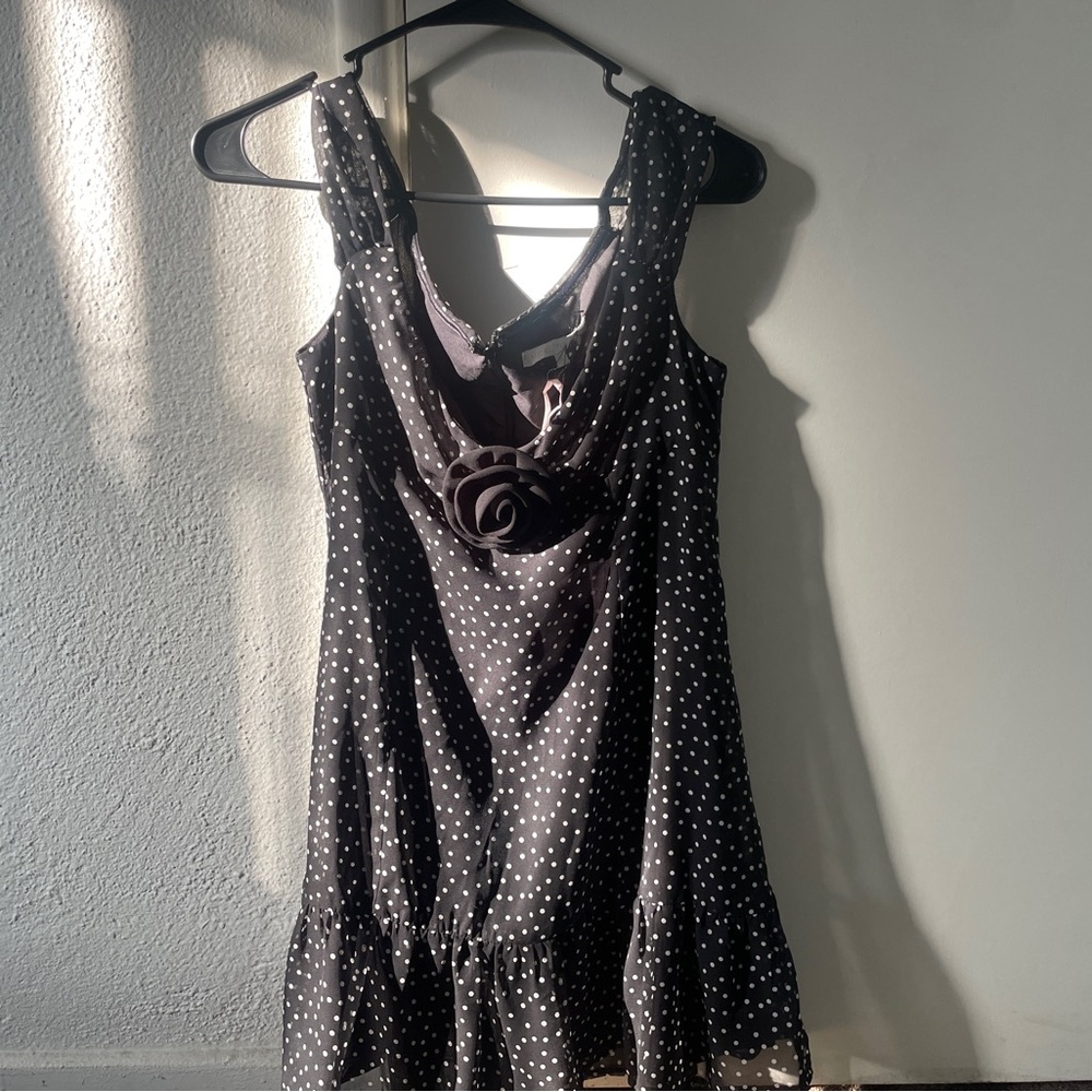 Chic Black Polka Dot Mini Dress